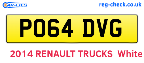 PO64DVG are the vehicle registration plates.