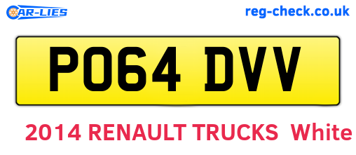 PO64DVV are the vehicle registration plates.