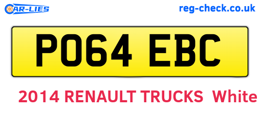 PO64EBC are the vehicle registration plates.