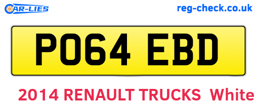 PO64EBD are the vehicle registration plates.