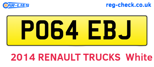 PO64EBJ are the vehicle registration plates.