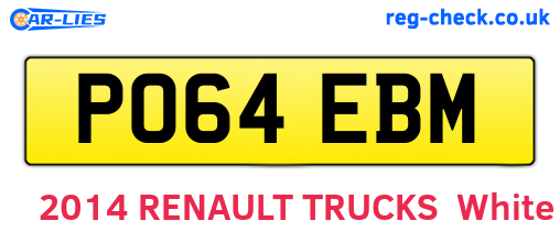 PO64EBM are the vehicle registration plates.
