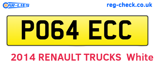 PO64ECC are the vehicle registration plates.