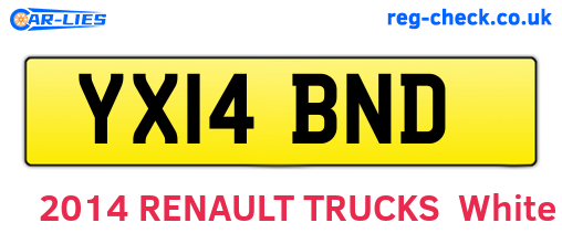 YX14BND are the vehicle registration plates.