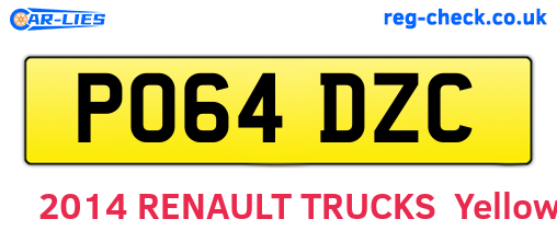 PO64DZC are the vehicle registration plates.