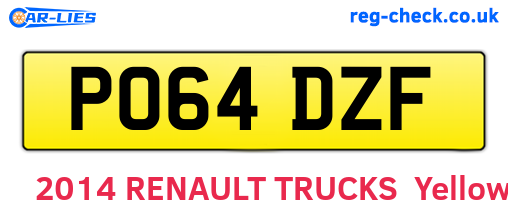 PO64DZF are the vehicle registration plates.