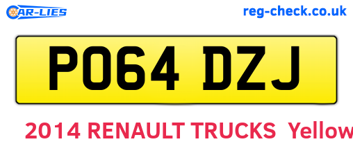PO64DZJ are the vehicle registration plates.