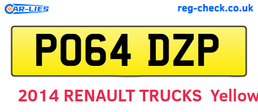 PO64DZP are the vehicle registration plates.