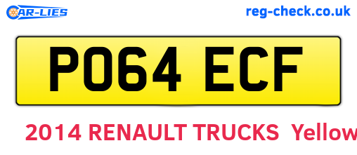 PO64ECF are the vehicle registration plates.