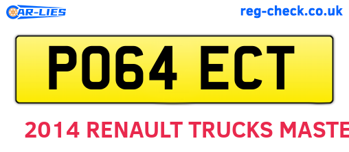 PO64ECT are the vehicle registration plates.