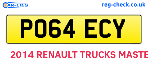 PO64ECY are the vehicle registration plates.
