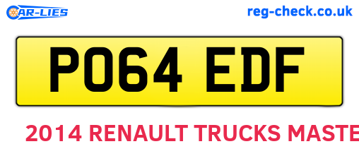 PO64EDF are the vehicle registration plates.