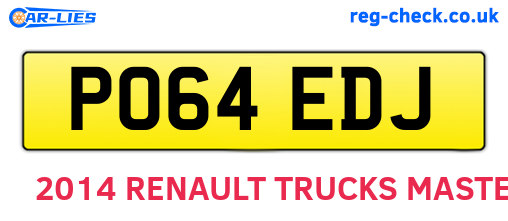 PO64EDJ are the vehicle registration plates.