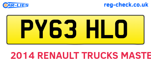 PY63HLO are the vehicle registration plates.