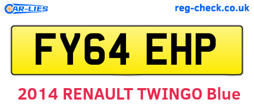 FY64EHP are the vehicle registration plates.