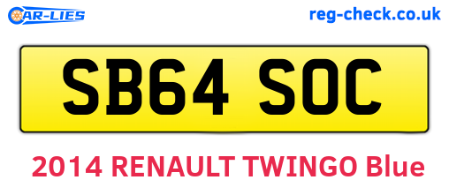 SB64SOC are the vehicle registration plates.