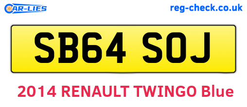 SB64SOJ are the vehicle registration plates.