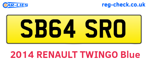 SB64SRO are the vehicle registration plates.