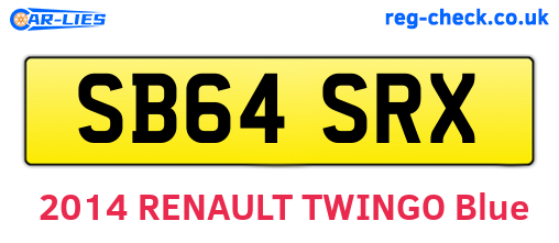 SB64SRX are the vehicle registration plates.