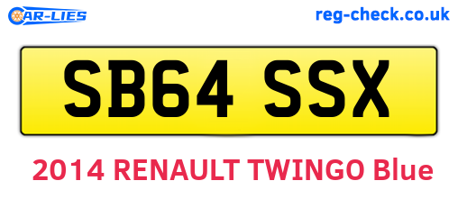 SB64SSX are the vehicle registration plates.