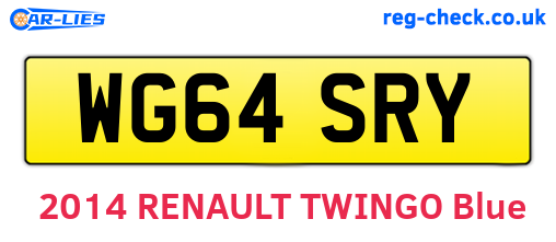 WG64SRY are the vehicle registration plates.