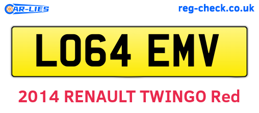 LO64EMV are the vehicle registration plates.