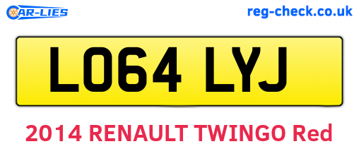 LO64LYJ are the vehicle registration plates.