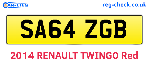 SA64ZGB are the vehicle registration plates.