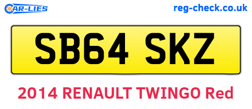 SB64SKZ are the vehicle registration plates.