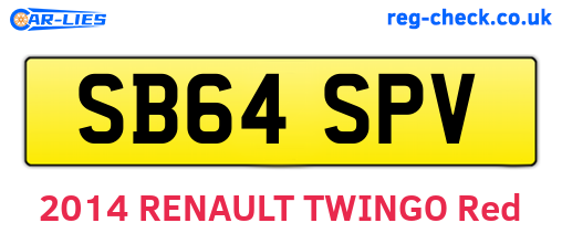 SB64SPV are the vehicle registration plates.