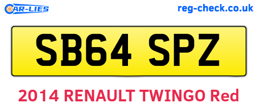 SB64SPZ are the vehicle registration plates.