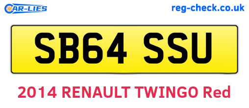 SB64SSU are the vehicle registration plates.