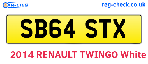 SB64STX are the vehicle registration plates.