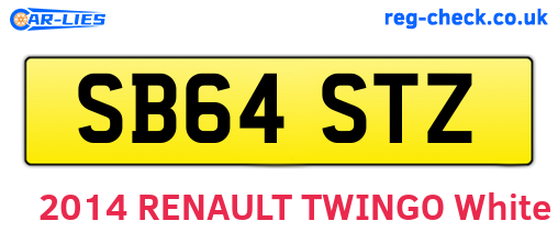 SB64STZ are the vehicle registration plates.