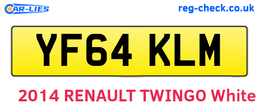 YF64KLM are the vehicle registration plates.