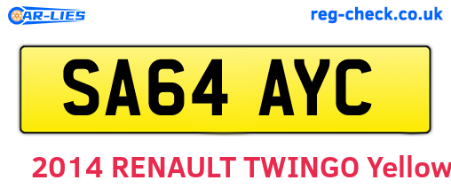 SA64AYC are the vehicle registration plates.