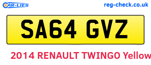 SA64GVZ are the vehicle registration plates.