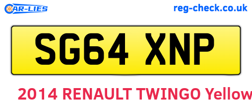 SG64XNP are the vehicle registration plates.