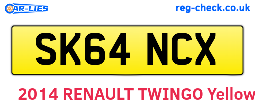SK64NCX are the vehicle registration plates.