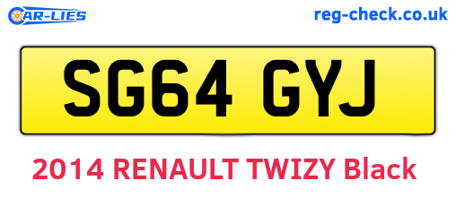 SG64GYJ are the vehicle registration plates.
