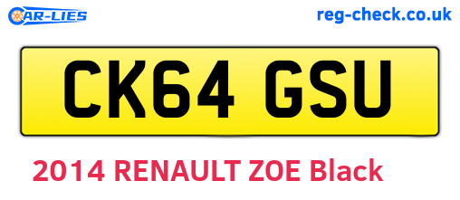 CK64GSU are the vehicle registration plates.