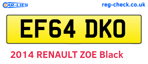 EF64DKO are the vehicle registration plates.