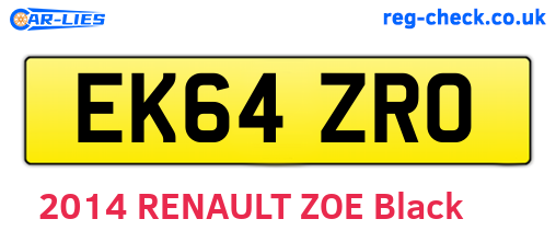 EK64ZRO are the vehicle registration plates.