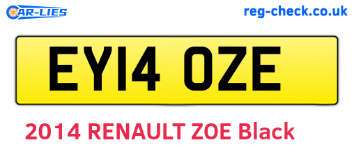 EY14OZE are the vehicle registration plates.