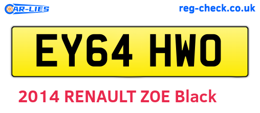 EY64HWO are the vehicle registration plates.