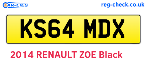 KS64MDX are the vehicle registration plates.