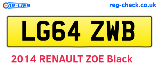 LG64ZWB are the vehicle registration plates.