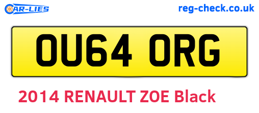 OU64ORG are the vehicle registration plates.