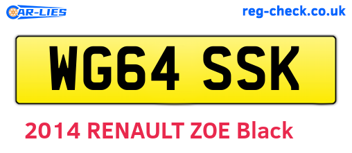 WG64SSK are the vehicle registration plates.