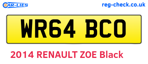 WR64BCO are the vehicle registration plates.